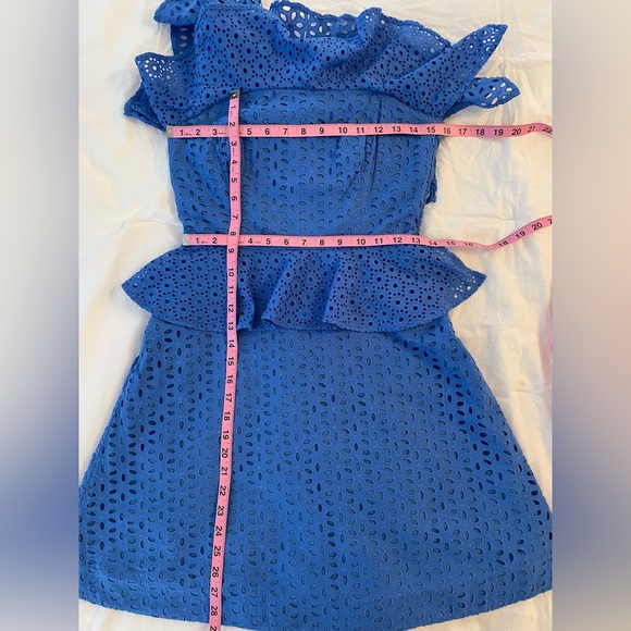 Lilly Pulitzer Joey Dress in Coastal Blue Oval Flower Petal Eyelet - Size 2 - Picture 6 of 9